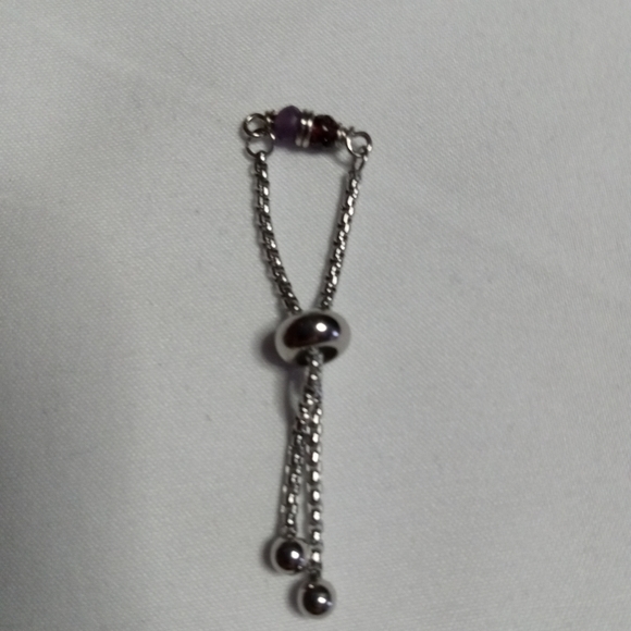 Amethyst And Garnet Bolo Adjustable Ring Natural Gemstone Crystal Beads - Picture 2 of 6